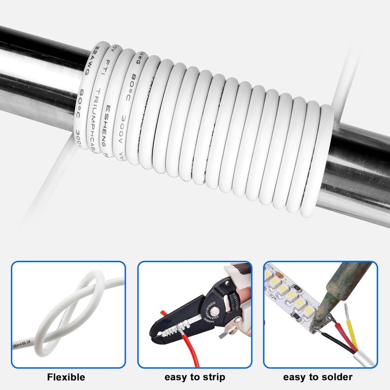 MAX-EMA GLOBAL كابل كهربائي مرن من MAX-EMA 1.5 مم 3 نواة 5 متر سلك كهربائي أبيض لتمديد الأسلاك، كابلات الطاقة، الإعدادات الكهربائية المنزلية والمكتبية الداخلية والخارجية - Image 3