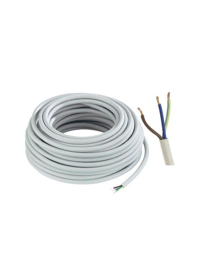 MAX-EMA GLOBAL كابل كهربائي مرن من MAX-EMA 1.5 مم 3 نواة 5 متر سلك كهربائي أبيض لتمديد الأسلاك، كابلات الطاقة، الإعدادات الكهربائية المنزلية والمكتبية الداخلية والخارجية - Image 1