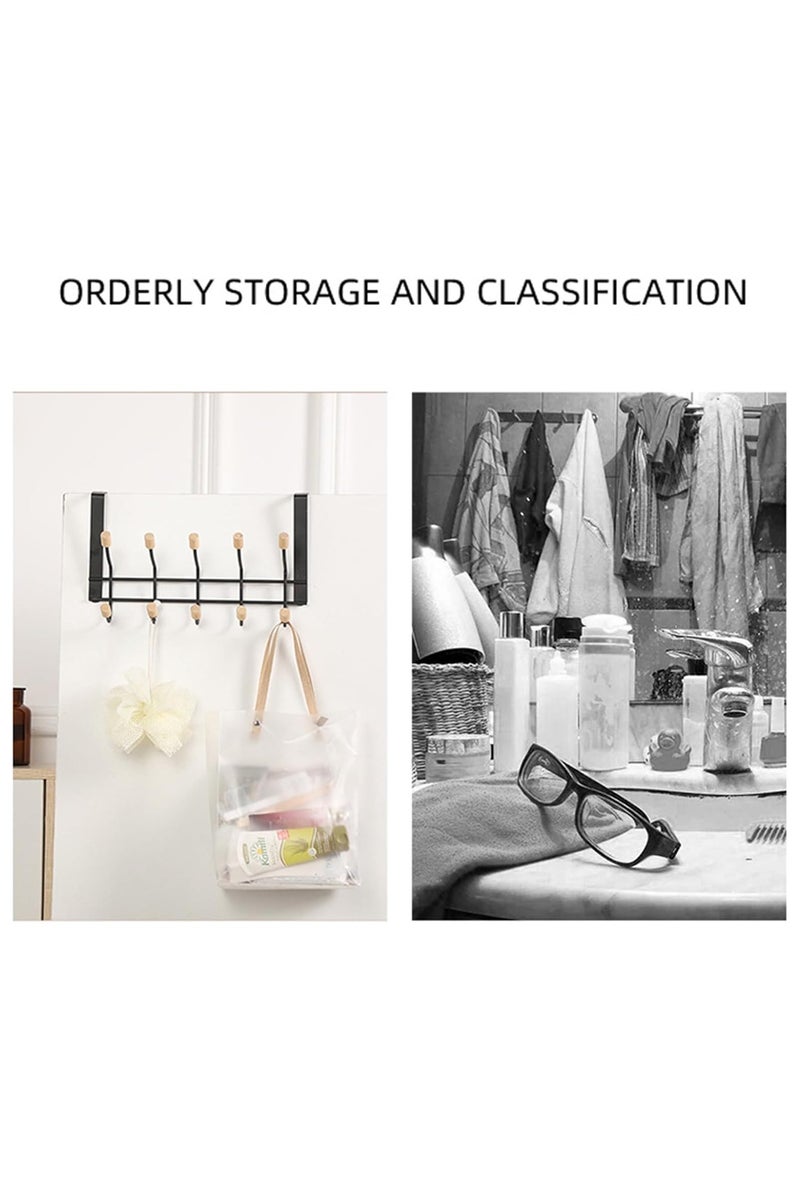 Door Hanger, Over The Door Hook, Coat Rack for Hanging, Aluminum Heavy Duty Door Organizer for Towels, Clothes, Hats, Bag, Behind Back of Door Bathroom - Image 5