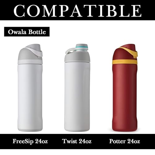 Linkidea 2 Pack Water Bottle Boot Compatible with Owala FreeSip/Twist/Potter 24oz Bottles, Silicone Anti-Slip Bottle Bottom Bumper Protector (Clear White) - Image 3