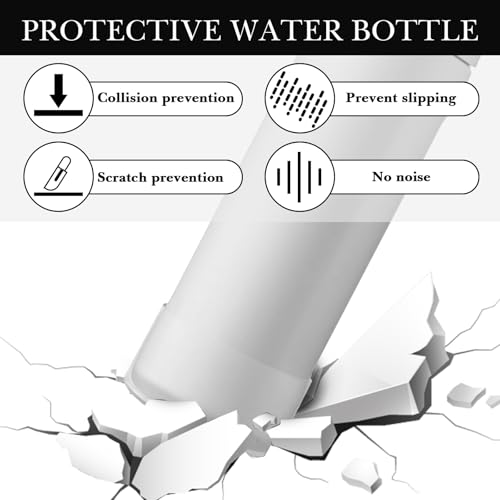 Linkidea 2 Pack Water Bottle Boot Compatible with Owala FreeSip/Twist/Potter 24oz Bottles, Silicone Anti-Slip Bottle Bottom Bumper Protector (Clear White) - Image 4
