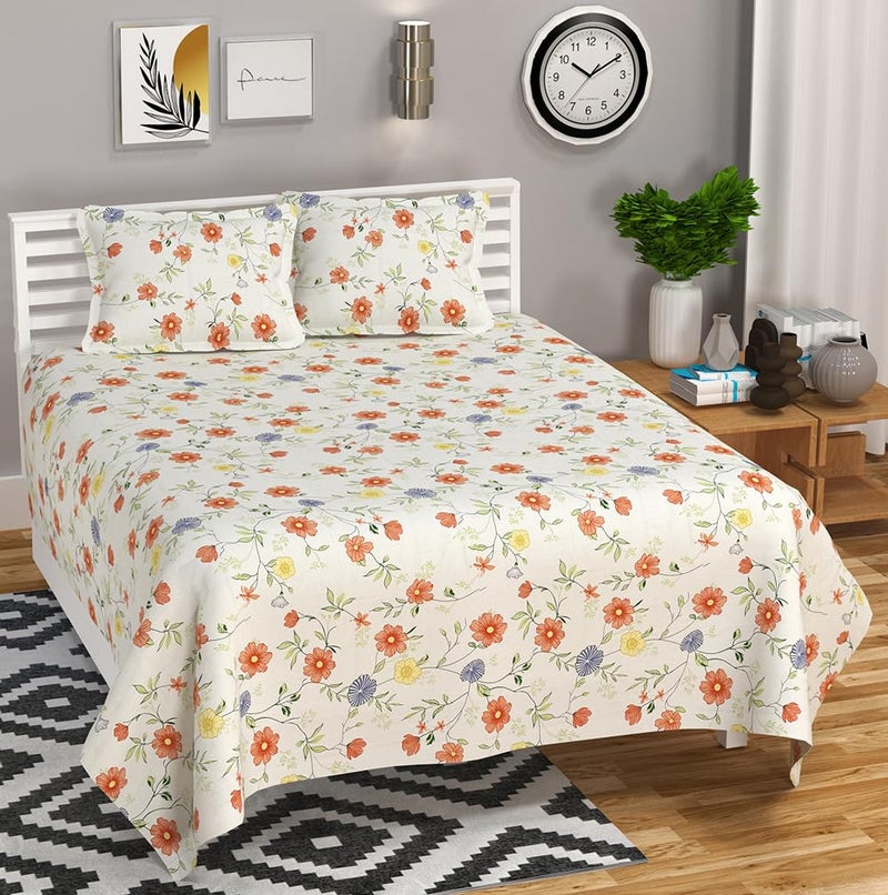 BSB مجموعة كينغستون من BSB HOME - ملاءات سرير سوبر كينغ مع 2 غطاء وسادة كينغ | ملاءات ناعمة فاخرة (3 قطع) | 108x108 بوصة، مزخرفة (أبيض رمادي وصدأ) - Image 3