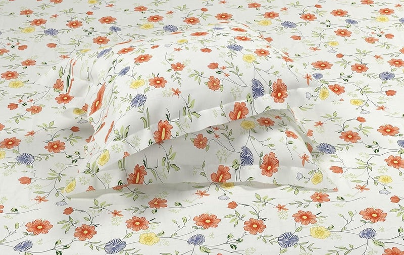 BSB مجموعة كينغستون من BSB HOME - ملاءات سرير سوبر كينغ مع 2 غطاء وسادة كينغ | ملاءات ناعمة فاخرة (3 قطع) | 108x108 بوصة، مزخرفة (أبيض رمادي وصدأ) - Image 5