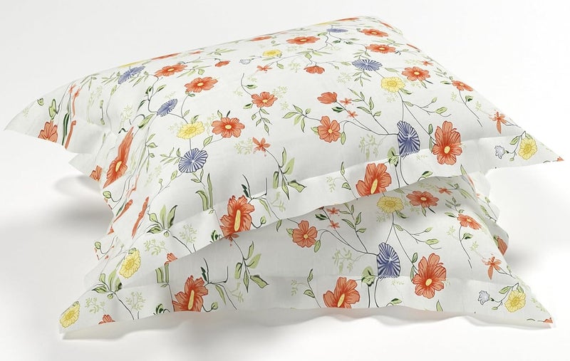 BSB مجموعة كينغستون من BSB HOME - ملاءات سرير سوبر كينغ مع 2 غطاء وسادة كينغ | ملاءات ناعمة فاخرة (3 قطع) | 108x108 بوصة، مزخرفة (أبيض رمادي وصدأ) - Image 2