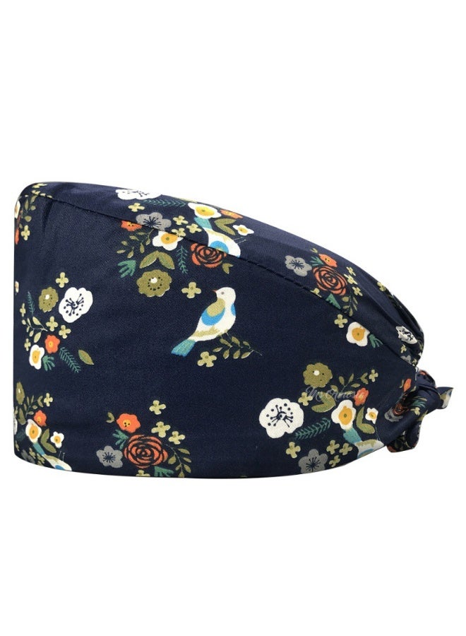 NIBEMINENT Cartoon Doctor Operating Room Pattern Printed Nursing Head Cap Lab Scrub Pet Hospital Surgical Hat Unisex Dentist Scrub Cap