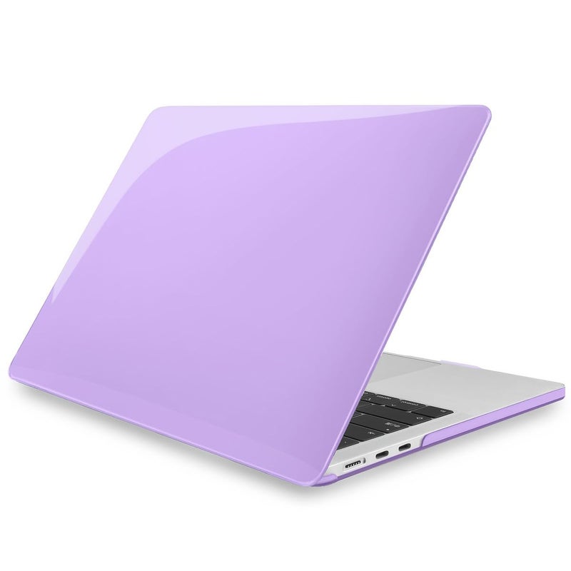 علبة واقية صلبة بلاستيكية شفافة بلون بنفسجي متوافقة مع Mac Book Air موديل A1466 و A1369 - Image 1