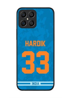 Rugged Black Edge Case for Honor X8, Slim fit Soft Case Flexible Rubber Edges Thin Cover - Player Name - Hardik Pandya, Jersey Number- 33