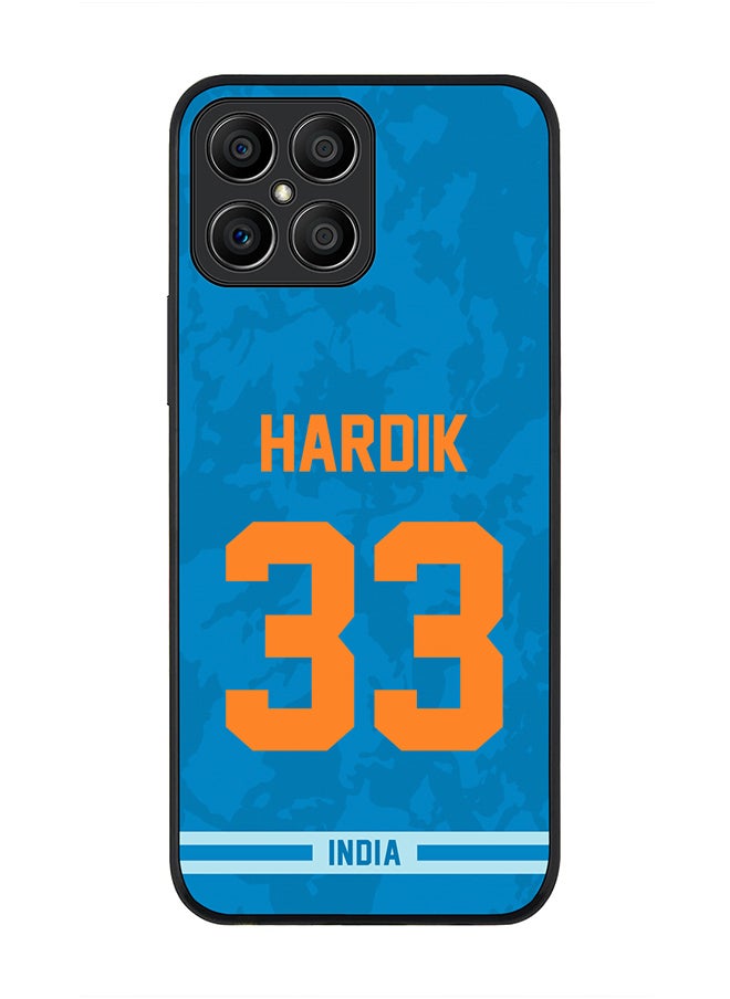 Stylizedd - Rugged Black Edge Case for Honor X8, Slim fit Soft Case Flexible Rubber Edges Thin Cover - Player Name - Hardik Pandya, Jersey Number- 33 - Image 1