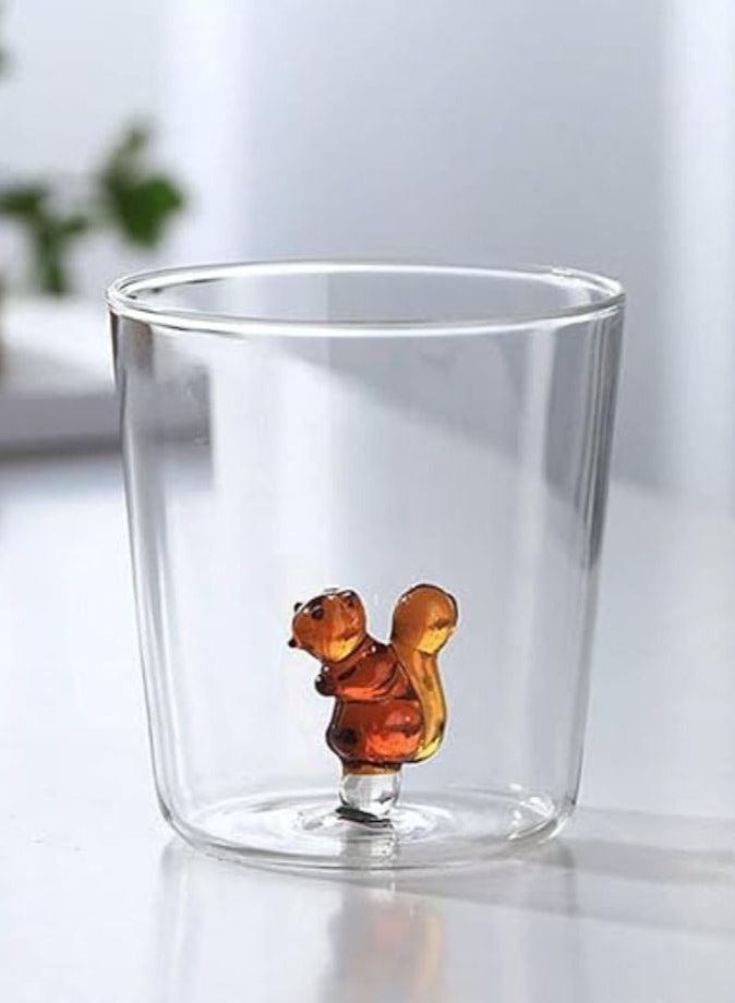 1Chase 300ML Borosilicate Three Dimentional Animal Design Glass Cups Squirrel - Image 3
