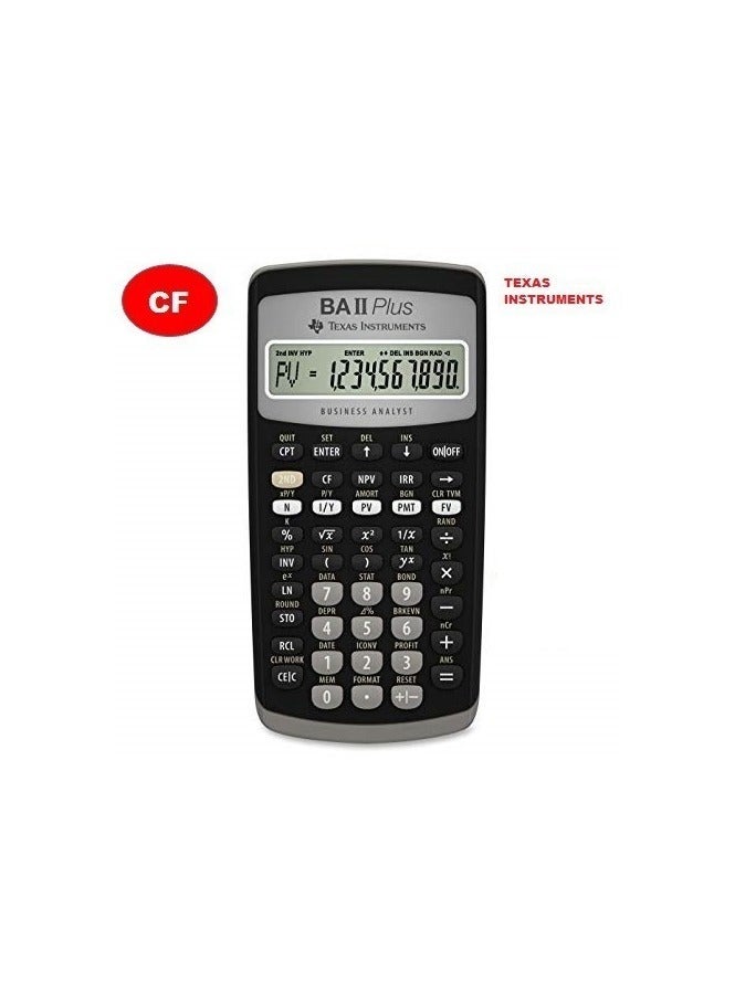 TEXAS INSTRUMENTS BA II Plus Financial Calculator Black - Image 1