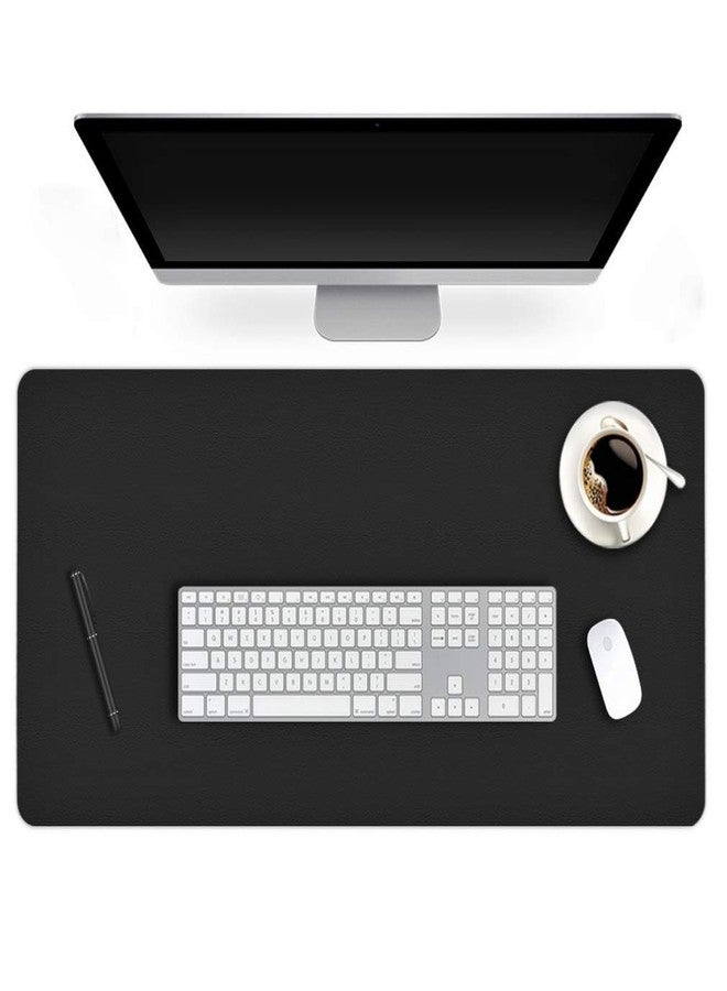 Easy Easy Life 24 X 36 Inch Multifunctional Office Felt Desk Pad Desk Cover Leather Mat Blotters Table Protector on Top of Desks Large Laptop Computer Gaming Keyboard Mouse Pad Organizer for Women Waterproof Black - Image 1