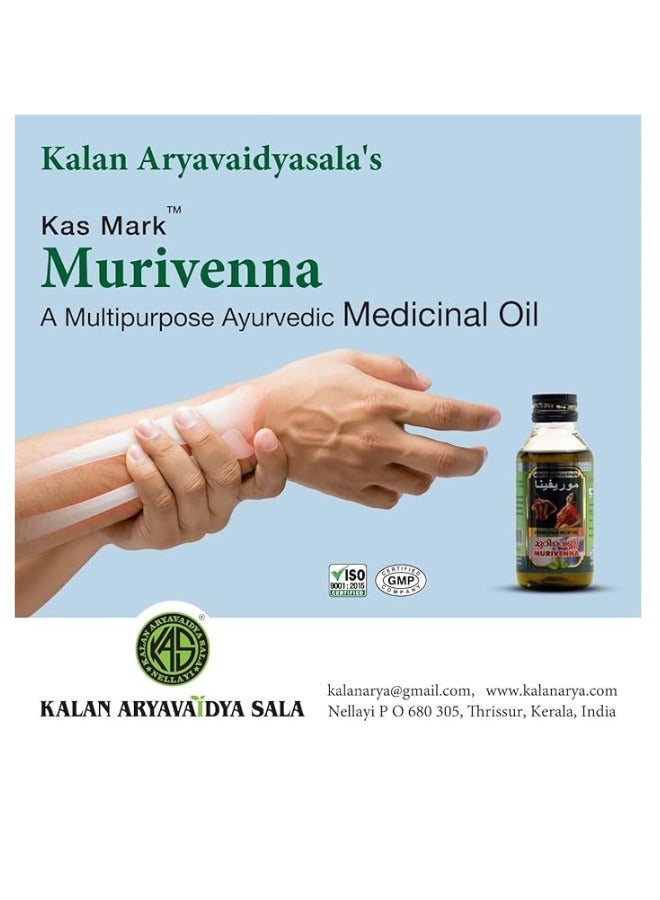Kalan Kas Mark Kalan Aryavaidya Sala Murivenna (Herbal Pain Relief Oil) 200Ml - Image 4