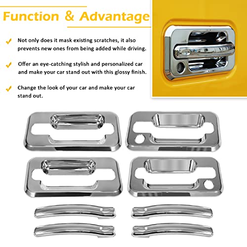 USSKYBOY Door Handle Cover Chrome Trims Bezel w/Passenger Side Key Hole Exterior Accessories for Hummer H2 2003-2009 SUV SUT - Image 4
