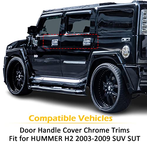 USSKYBOY Door Handle Cover Chrome Trims Bezel w/Passenger Side Key Hole Exterior Accessories for Hummer H2 2003-2009 SUV SUT - Image 2