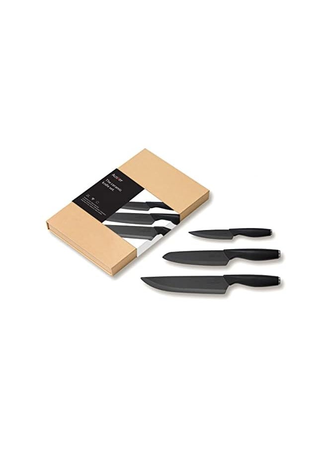 vesus - - Ceramic Knife set of 3 (Pairing Knife, Santoku Knife, Chef Knife) - Image 1