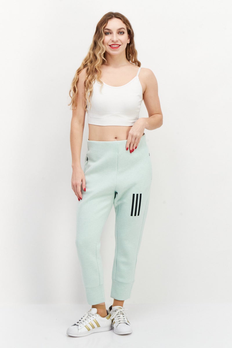 Adidas Women Petite Training Sweatpants, Mint Green Heather - Image 2