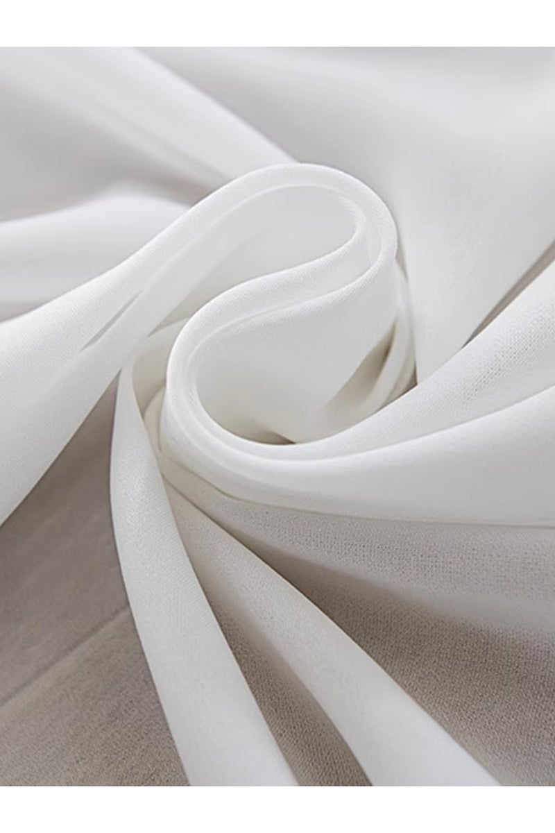 Velcro W150xH150cm WHITE 1pc Semi-blackout Pasted curtain Adhesive Curtain No Punching Installation