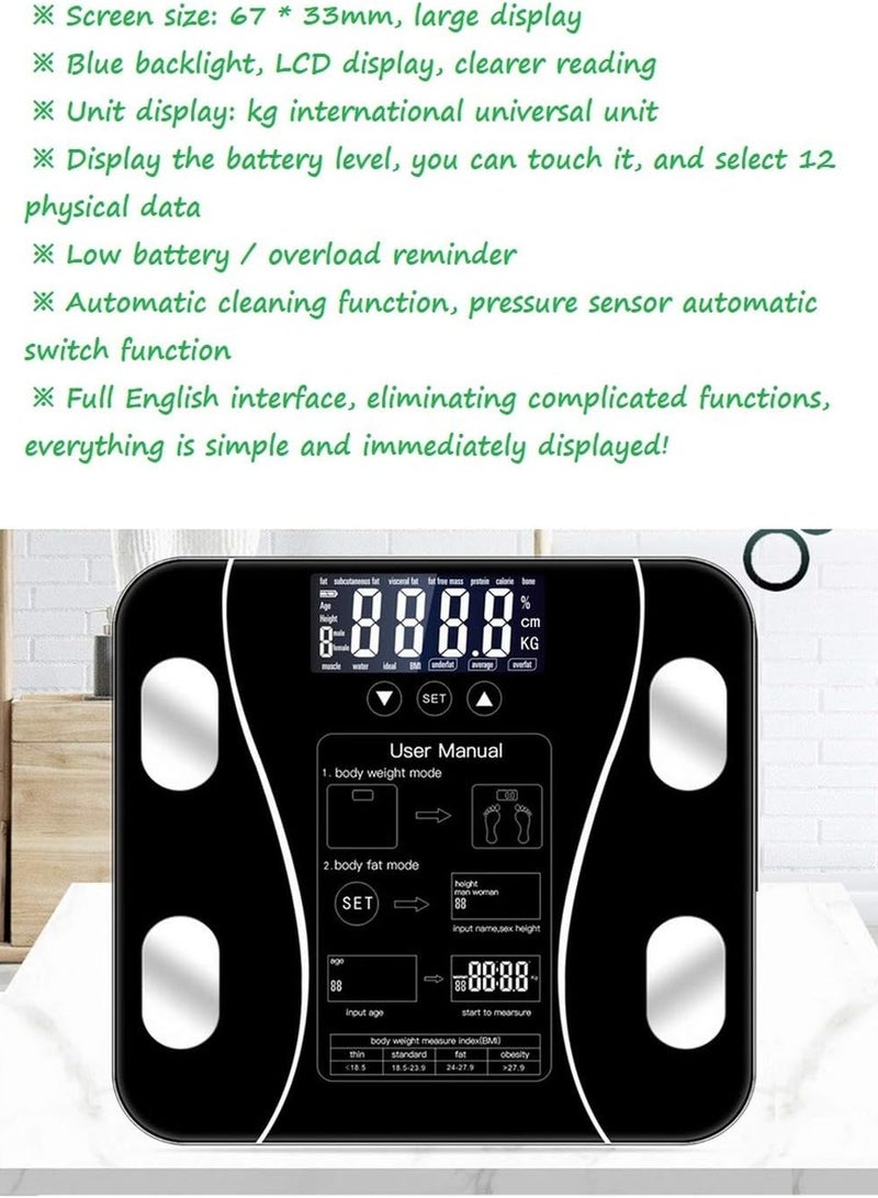 JAJEEK Smart Electronic Digital Bathroom Scale - Body Fat Scale with LED Display, Simple, Fast, Durable, and Easy to Use - Ideal for Weight Loss, Elderly, and Kids  - Image 2