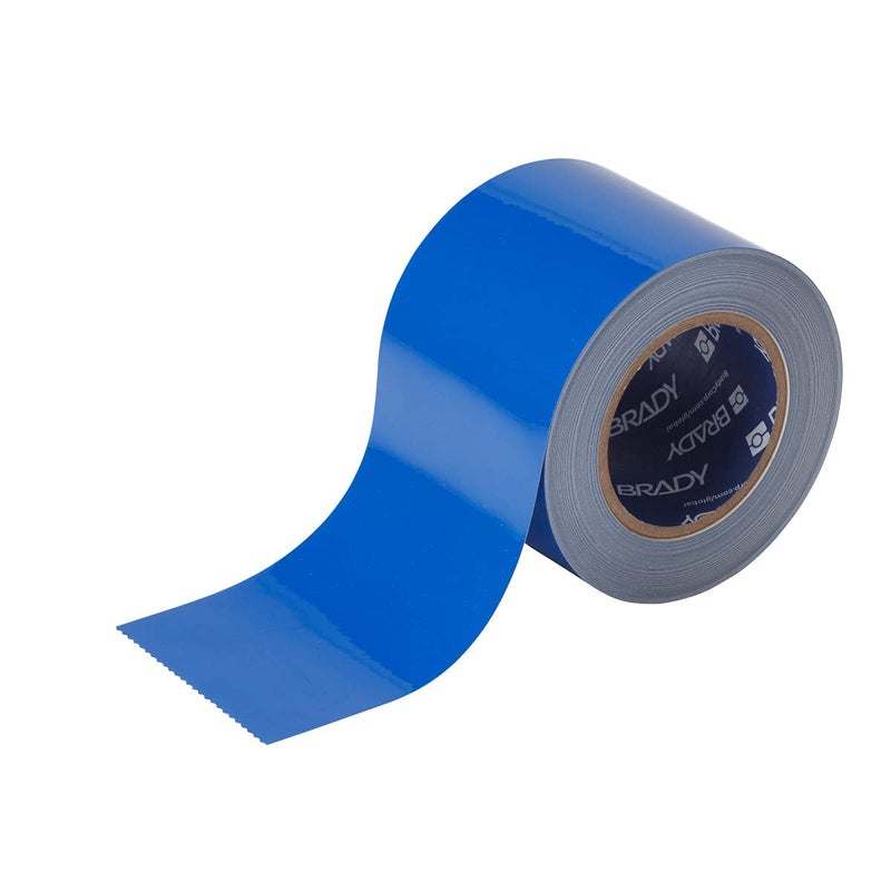 Brady ToughStripe Floor Marking Tape - Blue, Non-Abrasive Floor Tape - 2" Width, 100' Length for Concrete, Harsh Conditions, Forklift, High Traffic Floors (104314)