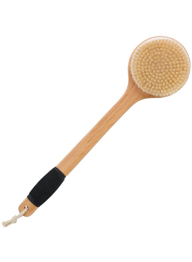OWIIZI Round Head Back Scrub Brush For Body Shower, Wooden Long Handle Bristles Tub Soaping Bath Brushes, Skin Exfoliator Scrubber Brush For Men Women Elderly Wet Or Dry Use - Image 2