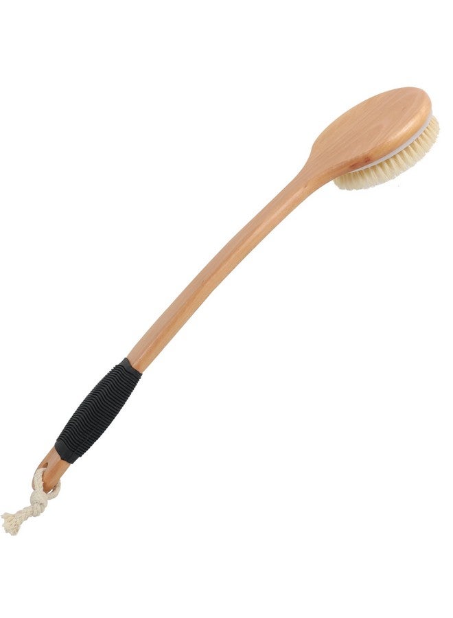 OWIIZI Round Head Back Scrub Brush For Body Shower, Wooden Long Handle Bristles Tub Soaping Bath Brushes, Skin Exfoliator Scrubber Brush For Men Women Elderly Wet Or Dry Use - Image 1