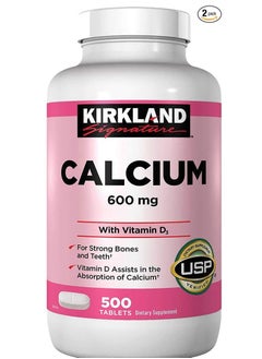 Kirkland Calcium 600 mg. with Vitamin D3, 500 Tablets pack of 2 