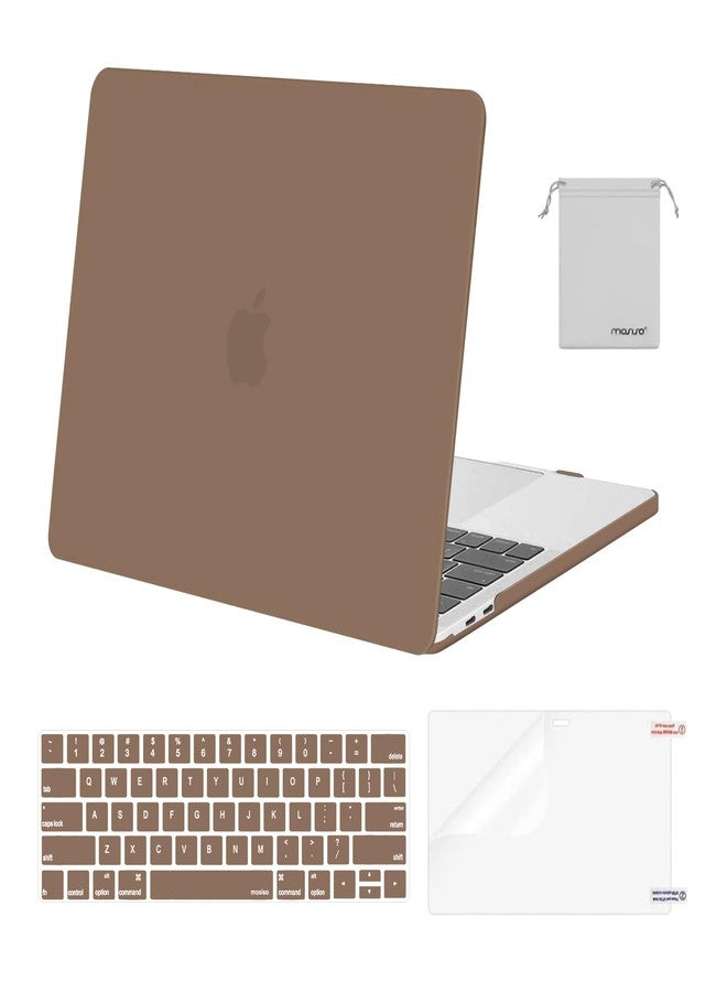 MOSISO Compatible with MacBook Pro 13 inch Case M2 2025, 2024, 2023, 2022-2016 A2338 M1 A2251 A2289 A2159 A1989 A1708 A1706, Plastic Hard Shell&Keyboard Cover&Screen Film&Storage Bag, Caramel Brown