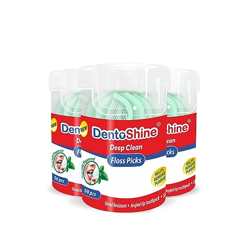 Dentoshine Deep Clean Dental Picks -Mint Flavored 50 ct CAN x 3 (Pack of 3) - Image 1