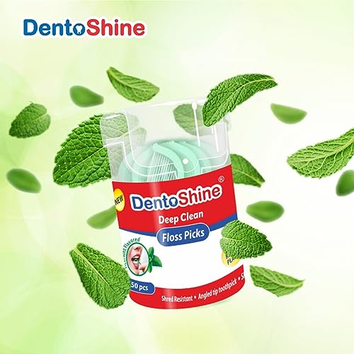 Dentoshine Deep Clean Dental Picks -Mint Flavored 50 ct CAN x 3 (Pack of 3) - Image 3