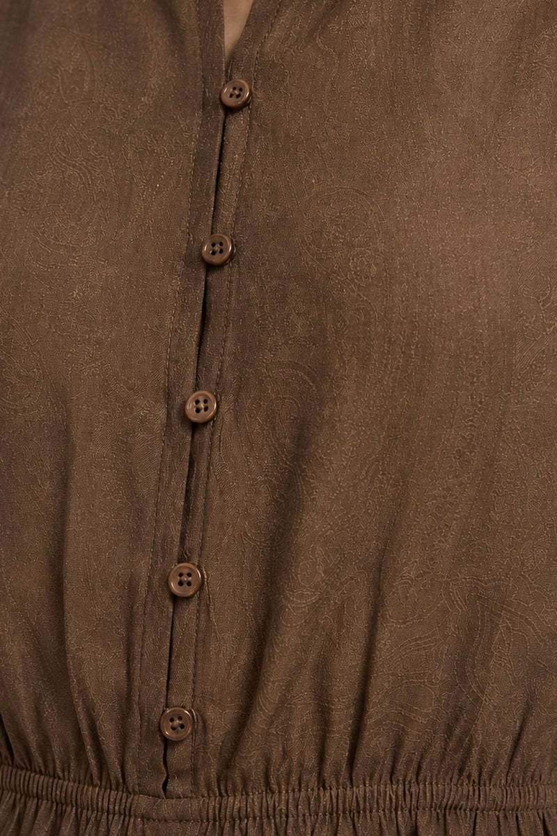 MIXRAY Textured Jacquard Peplum Blouse - Image 4