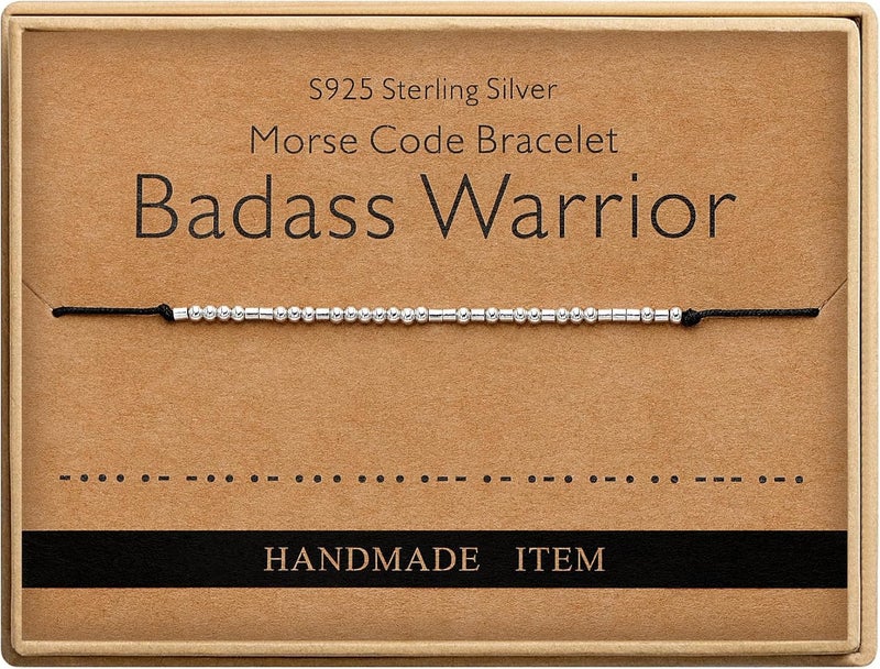 Monily Inspirational Gifts for Women Morse Code Bracelets for Women Funny Bracelet for Friend Funny Gift for Women Sterling Silver Bracelet for Women - Image 1