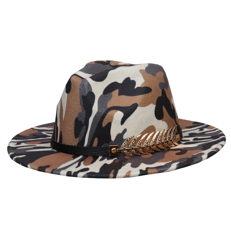 British Style Jazz Hat, Wool Graffiti Colorful Fedora With Belt, Wide-Brimmed Hat For Men And Women, Versatile Wide-Brimmed Hat - Image 5