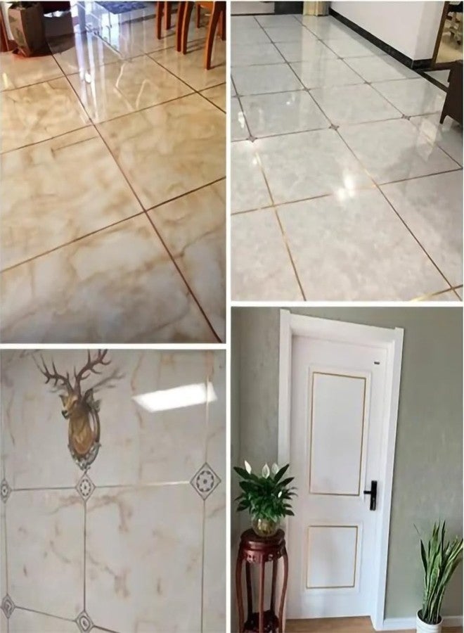 STORE 2508 Store2508 50 Meters Waterproof Gap Sealing Golden Decoration Tape For Home Floor Tiles, Wall Decor, Waterproof Tiles (1cm Wide, Gold) (2 Rolls) - Image 3