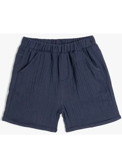 كوتون Cotton Shorts with Pockets Elastic Waist Cotton