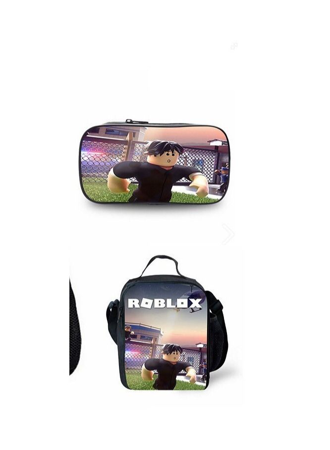 روبلوكس شنطة ظهر مدرسية بتصميم لعبة للاطفال من روبلوكس شنطة ظهر مدرسية بتصميم رسوم متحركة ثلاثية الابعاد بطبعة رسوم متحركة للاولاد وطلاب المدارس الابتدائية والمتوسطة - Image 3