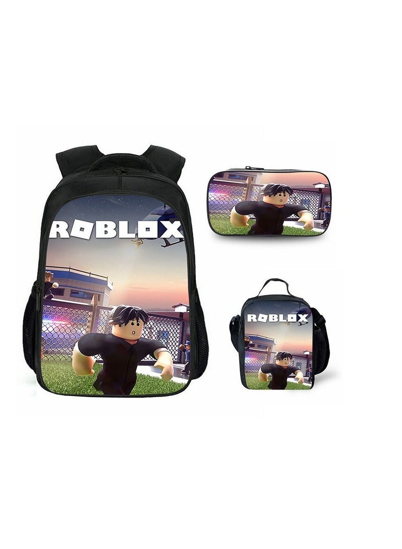 روبلوكس شنطة ظهر مدرسية بتصميم لعبة للاطفال من روبلوكس شنطة ظهر مدرسية بتصميم رسوم متحركة ثلاثية الابعاد بطبعة رسوم متحركة للاولاد وطلاب المدارس الابتدائية والمتوسطة - Image 1