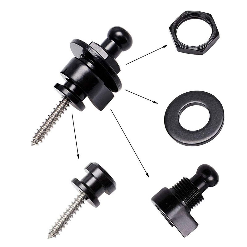 Wolfride Wolfride 4 PCS Guitar Strap Locks and Buttons Security Quick Release Straplocks Strap Parts - Image 3