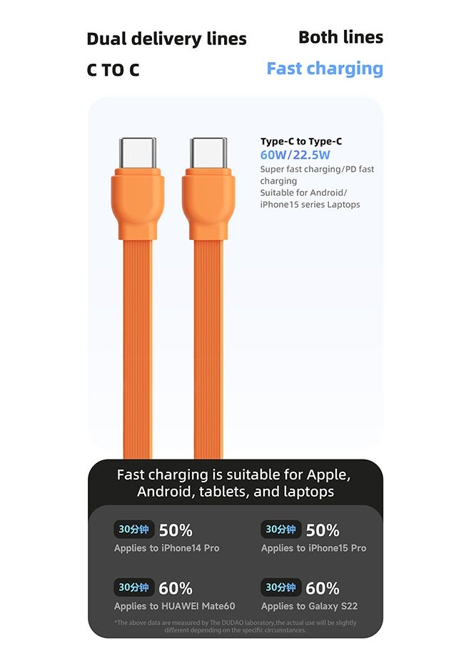 DUDAO - 10000 mAh Power Bank, Portable Charger with 2 Fast Charging Cable, with LED Digital Display, Suitable for Phones Tablet Game Console - Image 1