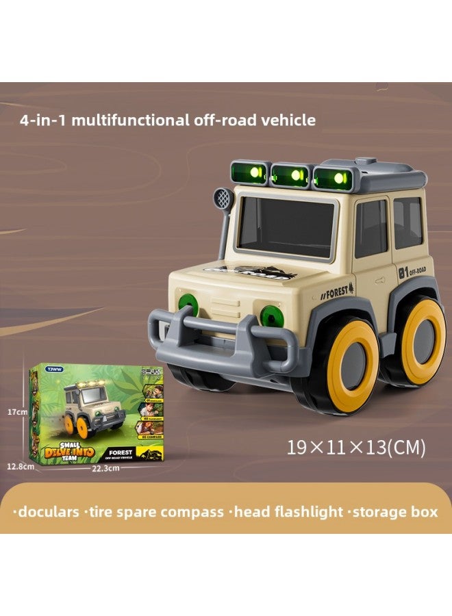 2025 Children's Toy Boy Toy Car Car Off-road Vehicle 3 To 6 Years Old Excavator Engineering Vehicle Transportation-Color:4-in-1 Multifunctional Off-road Vehicle [binoculars + Spare Tire Compass + Front Flashlight + Body Storage Box] - Image 1
