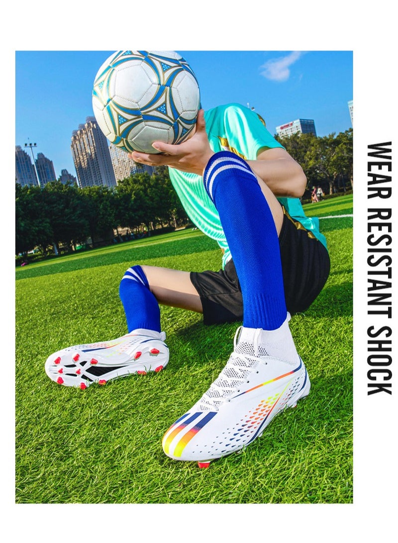 xozgdovg Spike Sneakers TF Training Shoes Football Shoes Non-slip (Spike Bright Moon)33  - Image 3
