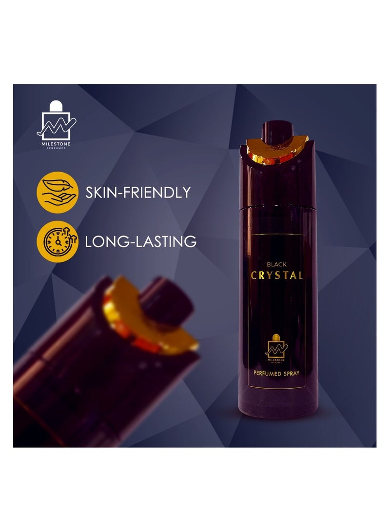 Milestone Black Crystal Perfumed Spray For Women 200ml - Image 3