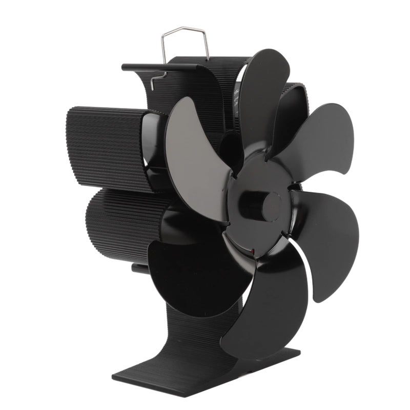 Heat Powered Fireplace Fan 6 Blades Black S 300ml For Wood Gas Stoves Log Burners - Image 2