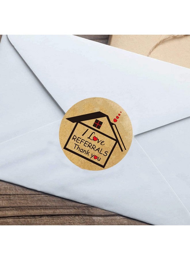 Well Tile I Love Referrals Stickers House Shaped Thank You Labels 1.5" Kraft Real Estate House Stickers Agents And Sales Supplies Realtor Supplies, Salon, Small Business Mailer Seal Stickers 500 Pcs - Image 5