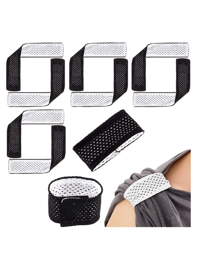 Generic 4 Pairs Jersey Sleeve Bands Sleeve Holders Soccer Softball Sleeve Ties with Hook and Loop Fasteners Sleeve Straps for Shirts Scrunchies for T Shirts  - Image 1