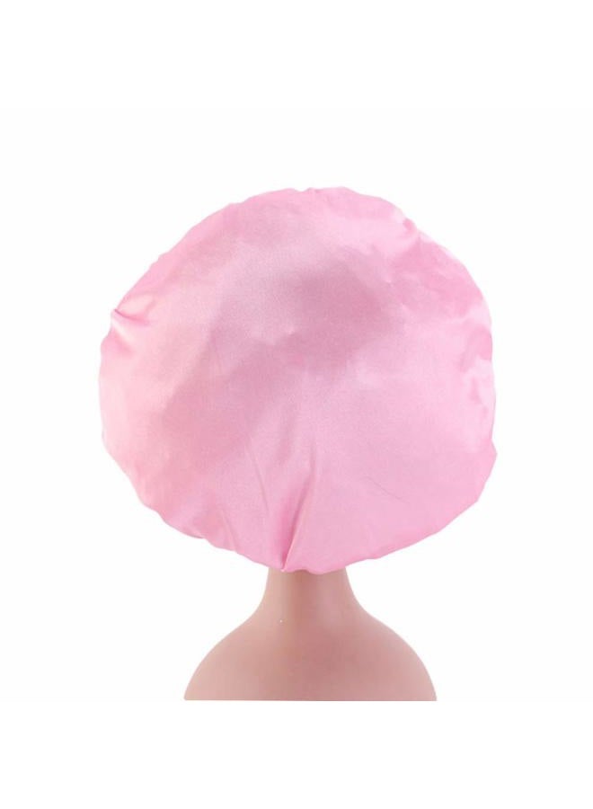 Teensery 2 Pcs Kids Satin Sleeping Caps Head Cover Bonnet with Elastic Band Hair Care Cap Night Hat for Baby Toddler Teens (Purple and Pink) - Image 3