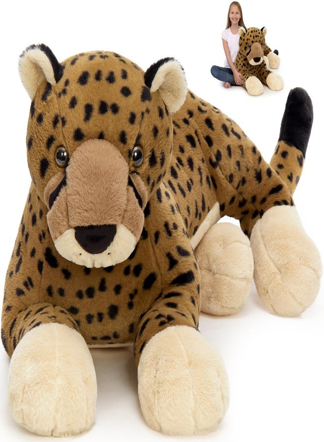MaoGoLan Large Cheetah Stuffed Animal for Boy, Giant Cheetah Plush Toy for Girl, Ridable Stuffy Leopard for Kid, Stuffed Leopard Plush Pillow for Baby Shower, Birthday Gifts or Party Favor, 53 inches - Image 1