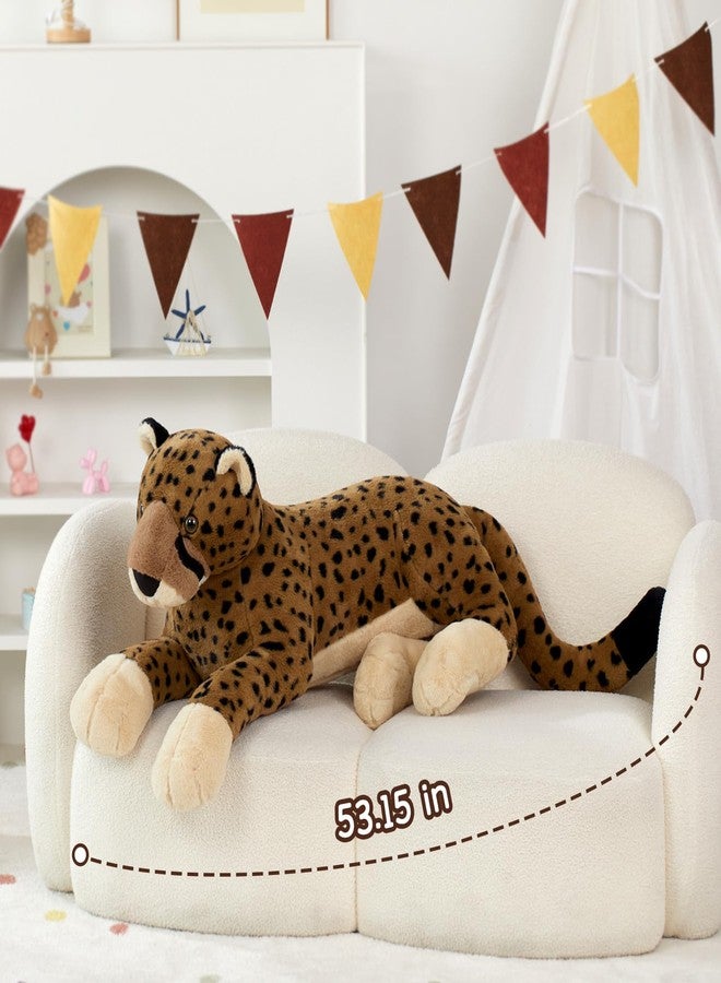 MaoGoLan Large Cheetah Stuffed Animal for Boy, Giant Cheetah Plush Toy for Girl, Ridable Stuffy Leopard for Kid, Stuffed Leopard Plush Pillow for Baby Shower, Birthday Gifts or Party Favor, 53 inches - Image 5