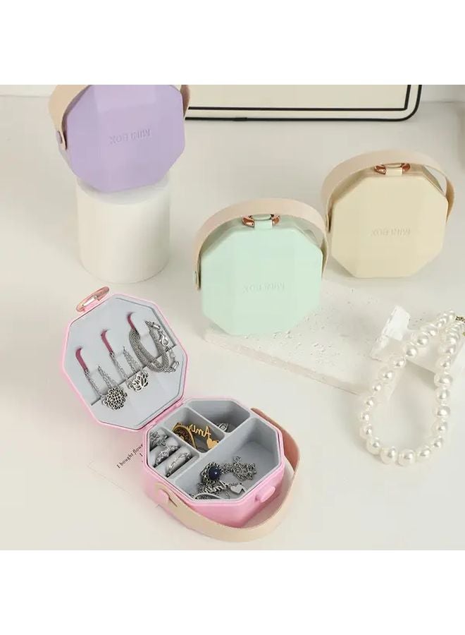 Purple Jewelry Organizer Box Portable Plastic Storage For Earrings Rings Necklaces - Image 3