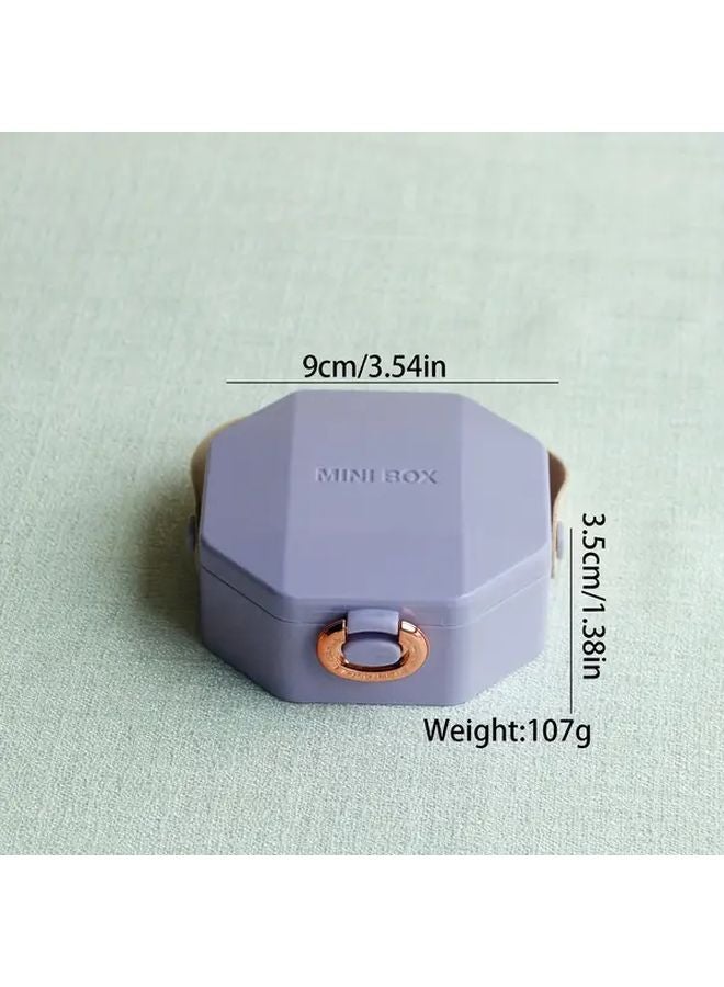 Purple Jewelry Organizer Box Portable Plastic Storage For Earrings Rings Necklaces - Image 1