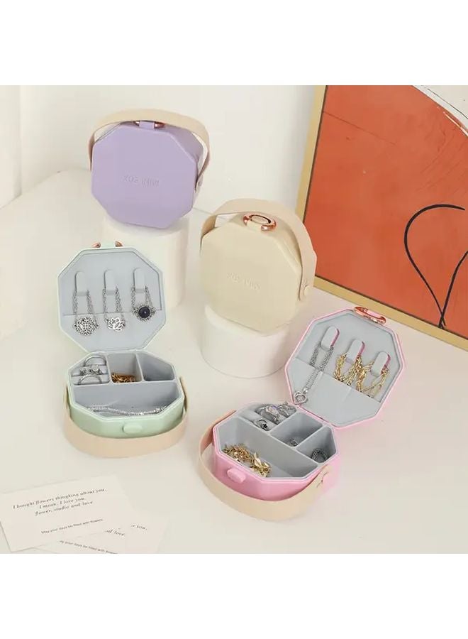 Purple Jewelry Organizer Box Portable Plastic Storage For Earrings Rings Necklaces - Image 2